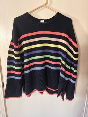 GAP Navy Sweater with Multicolor Stripes